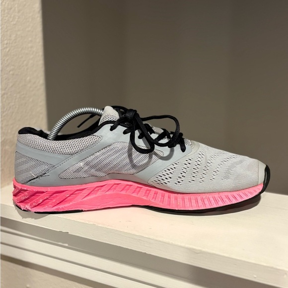 Asics FuzeX Lyte Athletic Running Shoes Sneakers Gray Pink T670N Women’s Sz 11.5 - Picture 3 of 11